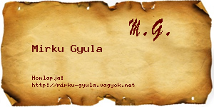 Mirku Gyula névjegykártya